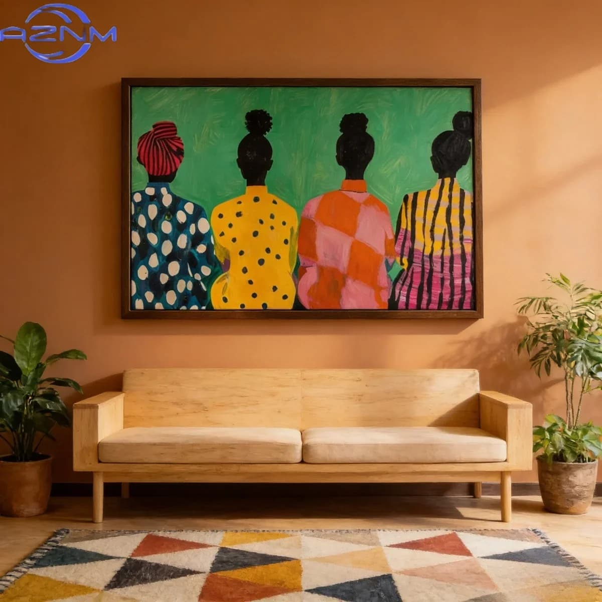 AZNM Modern Afro Female Figure Canvas Print Poster Bohemian Folk Abstract Art Prints Living Room Bedroom Wall Art Home Decor Pos