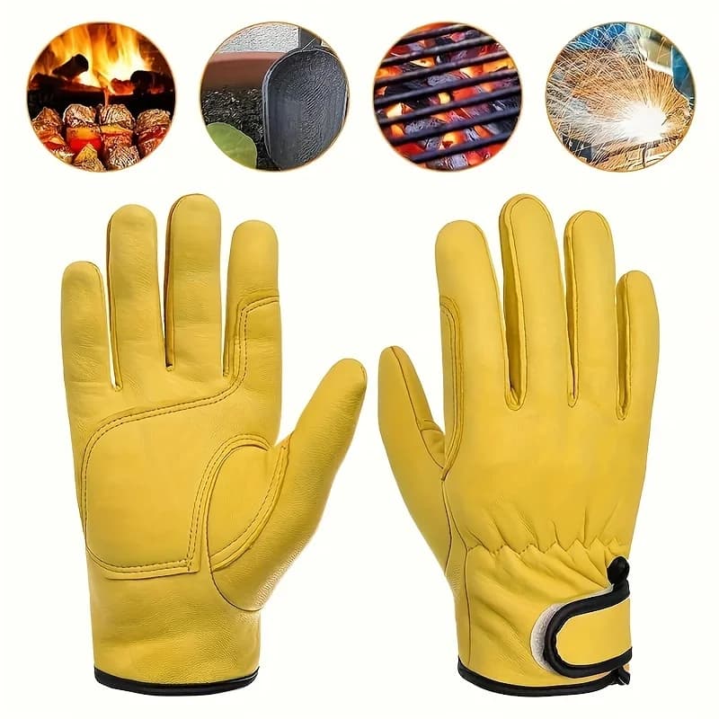 1 paio di guanti da lavoro, adatti per giardinaggio, sport, moto, guida e saldatura, con materiale morbido ed vestibilità elastica