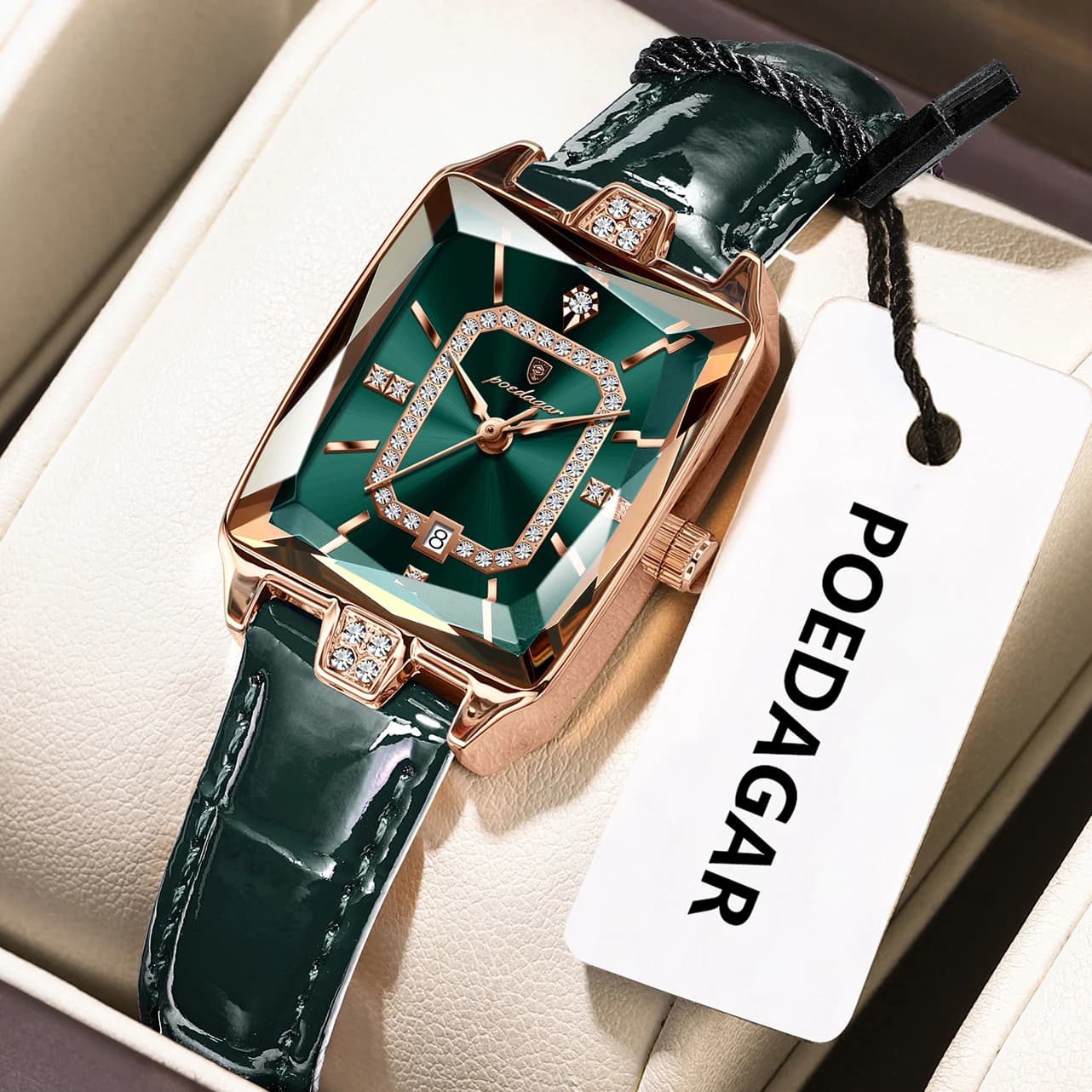 POEDAGAR Rectangle Women's Luxury Watches Waterproof Date Women's Watch Elegant Women's Fashion Quartz Wrist Watch Reloj Gift