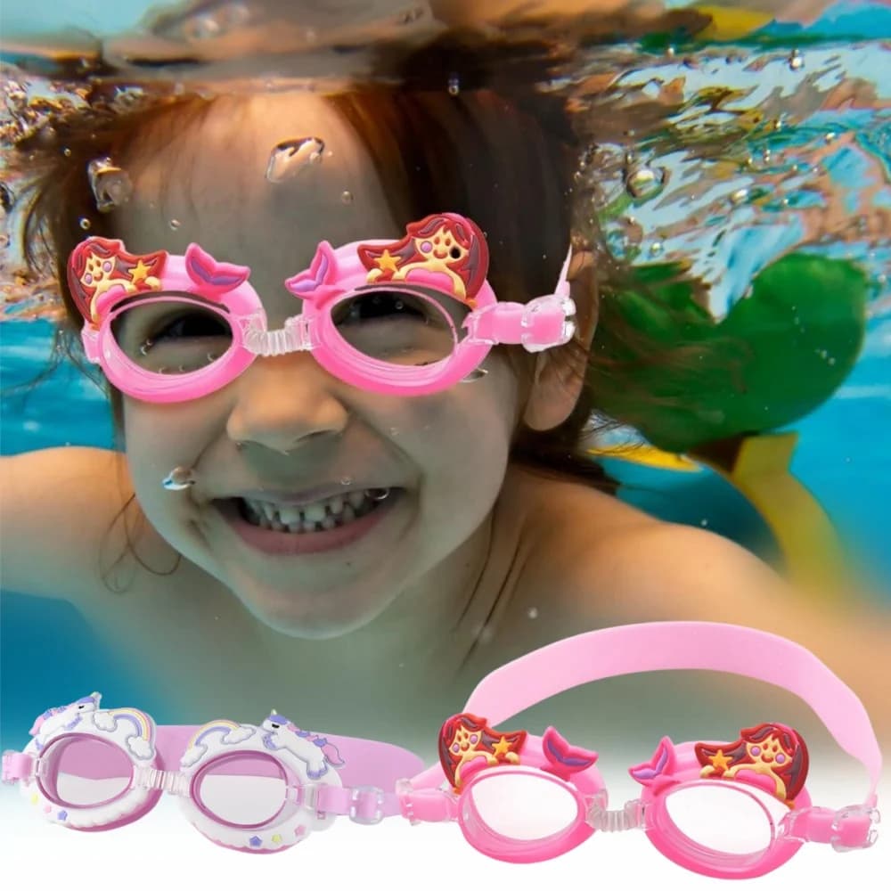 Occhiali da sub per bambini dei cartoni animati Occhialini da nuoto per bambini Occhiali regolabili antiappannamento impermeabili