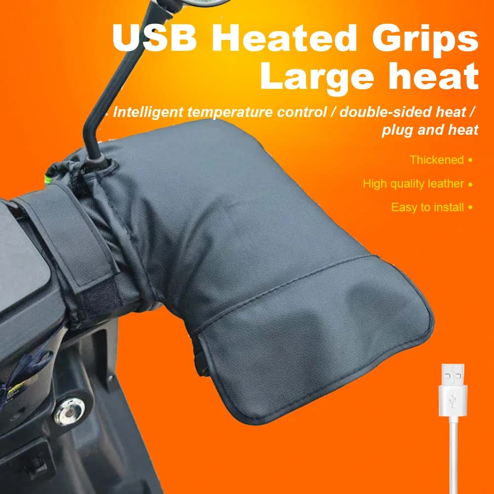 Electric Heating Handlebar Gloves Waterproof Cycling Hands Warmer Gloves Windproof 3 Levels Setting Snowmobile Bike Accessories