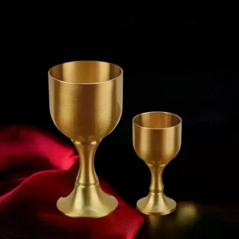 Calice in ottone per vino rosso e bianco, bicchiere a tromba, artigianato in rame, decorazione da tavolo per la casa