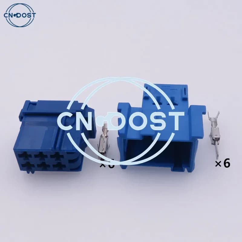 Set di 6 Connettori 1-965641-1 8-968970-1 AC Blu per Auto, Maschio e Femmina, Cavo di Aggancio con Terminale Non Sigillato, Componenti Automobilistici