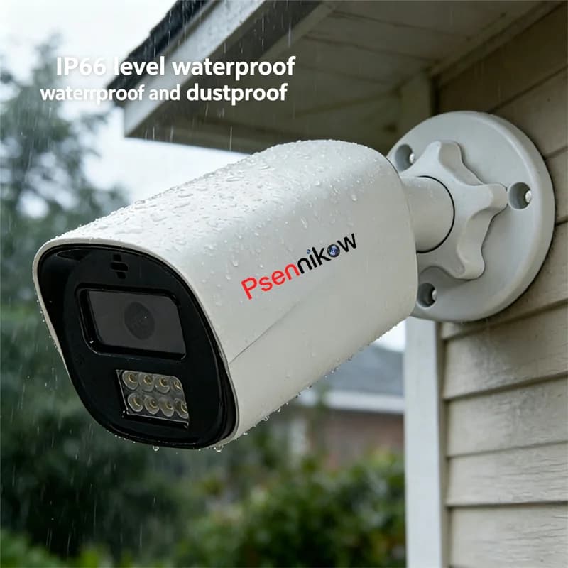 Telecamera di Sicurezza Bullet Cablata da Esterno 5MP, Alimentazione POE, Visione Notturna a Colori, Telecamera di Sorveglianza ad Alta Definizione