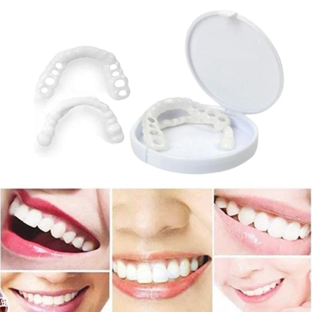 Perfect Calzata Silicone Dental Cover for Tooth Whitening, Finta Dentiera Superiore/Inferiore, Dental Face for Recovering a Safe Smile