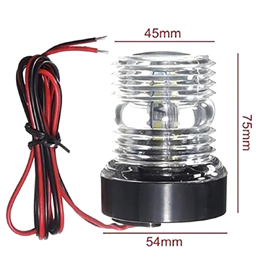 Wooeight Lampada di navigazione a LED Luce gialla per yacht per barche All Around Lampada da ancoraggio marina impermeabile a 360 gradi Accessori per barche