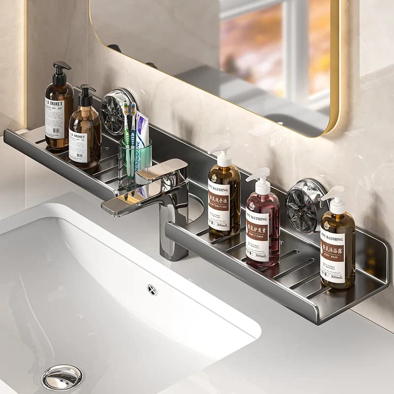 1pc bathroom sink holders, suction cups, faucet, squeezing, punching, wall toilet rack, bath organizer