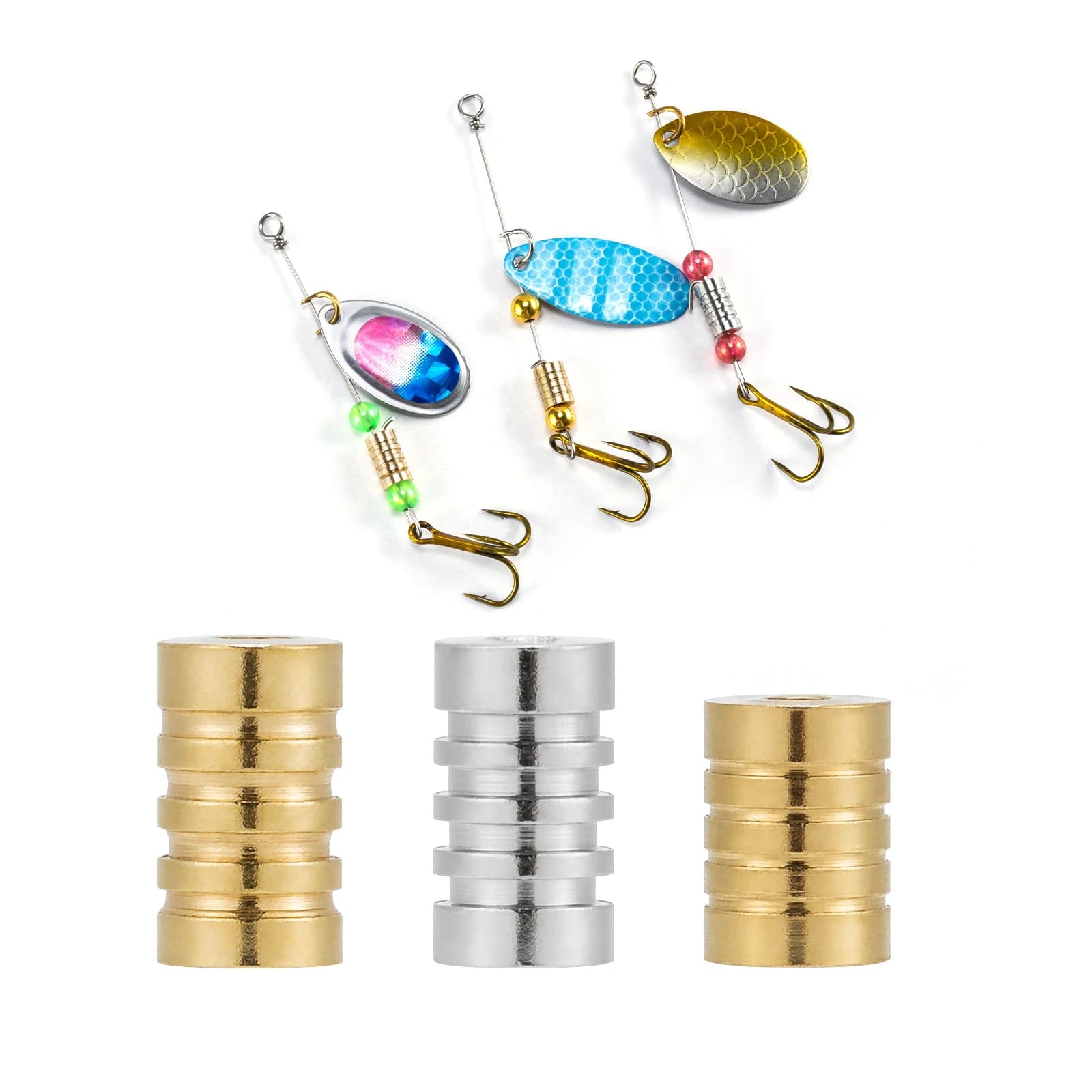 10PCS Fishing Spinner Bead Richiamo Corpi per Fare Spinner Bait Taxes Rig Inline Spinner Bass Trota Fish Perch Freshwater