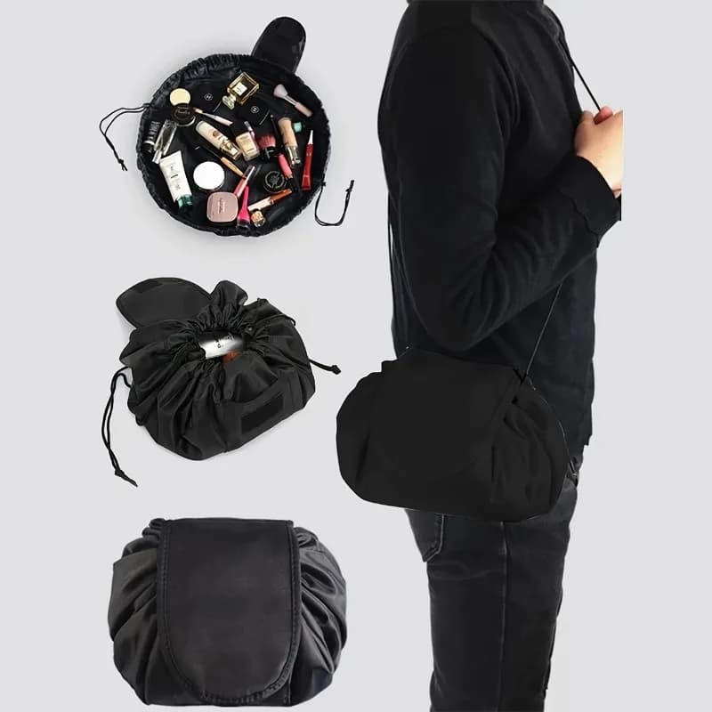 Drawstring Makeup Bag, Portable Travel Storage Bag, Large Capacity Folding Waterproof Washing Bag, Storage Bag Make Up Bag