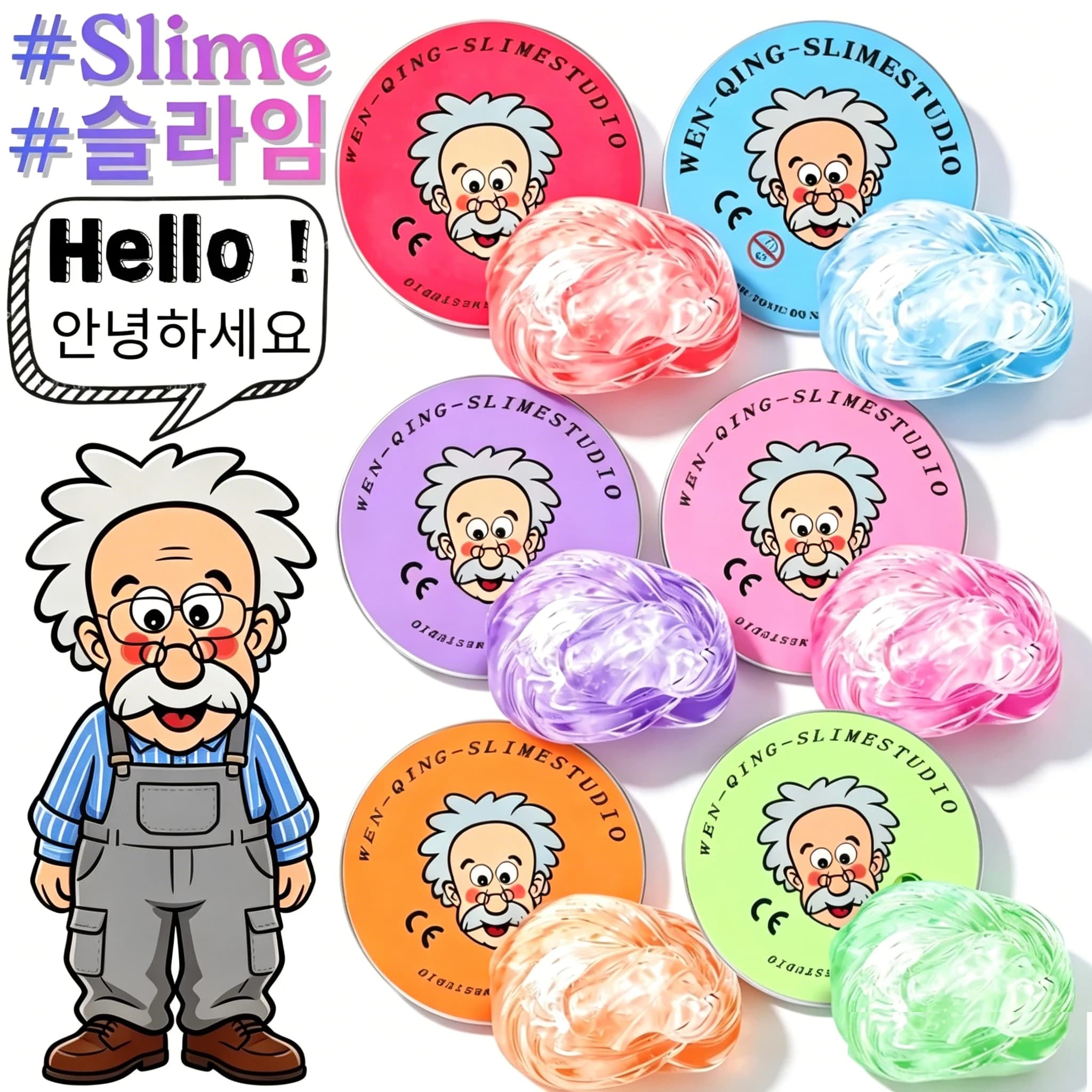 Set di Slime Riutilizzabile in Cristallo Liquido, Giocattolo Antistress Sicuro, Argilla Colorata Modellabile Fai-da-Te