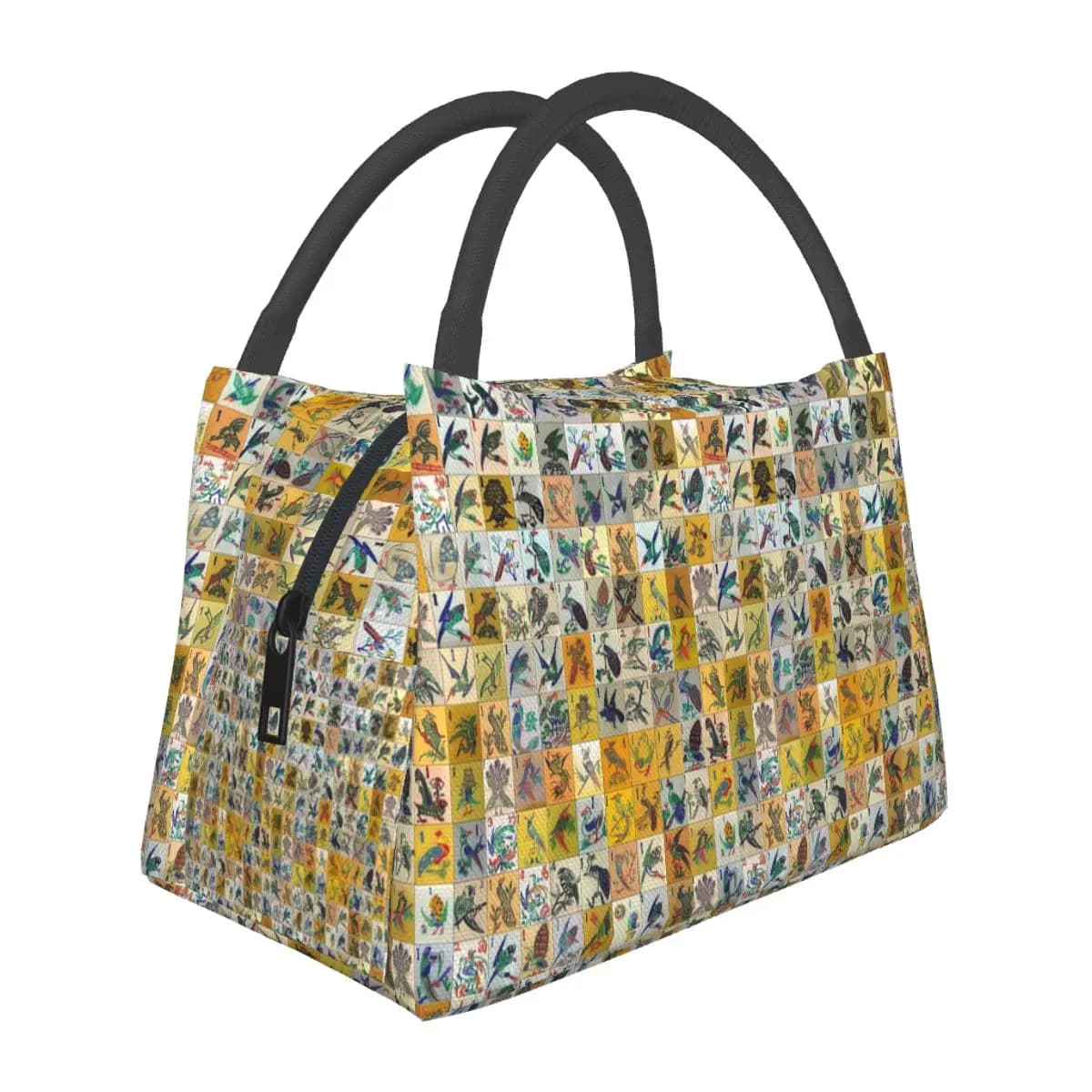 Borsa termica Mah Jongg Birds Mahjong Tiles per donna, contenitore per alimenti, borsa termica per il pranzo