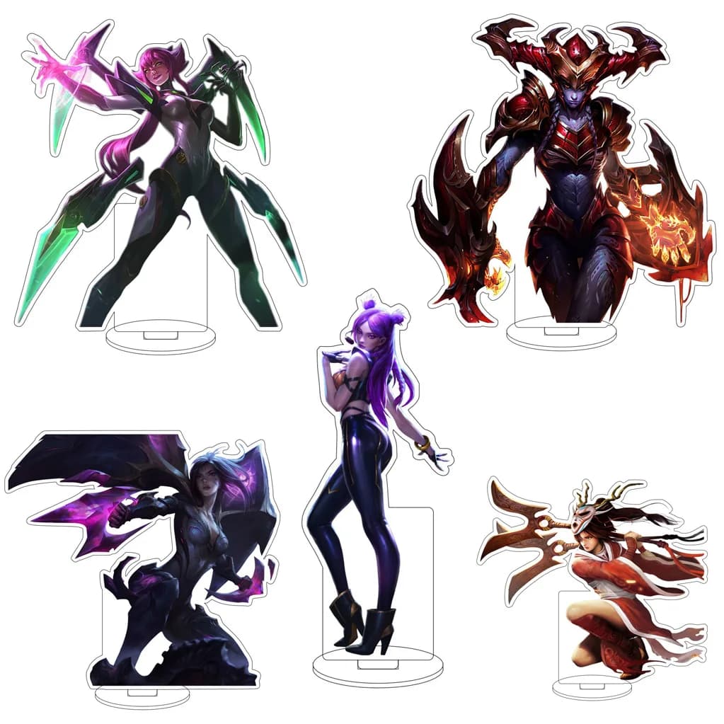 16CM Anime Shyvana Evelynn‌ Jinx Lillia Yasuo Kai'Sa Cos Acrylic Figure Stand Ornaments Exquisite Desk Decor Cute Gifts
