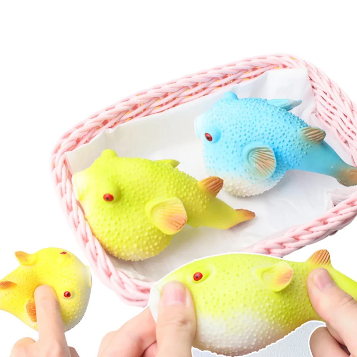 Pallina Antistress a Forma di Pesce Divertente, Giocattolo Squeezable per Bambini e Adulti, Regalo Scherzo per il Giorno dei Pazzi