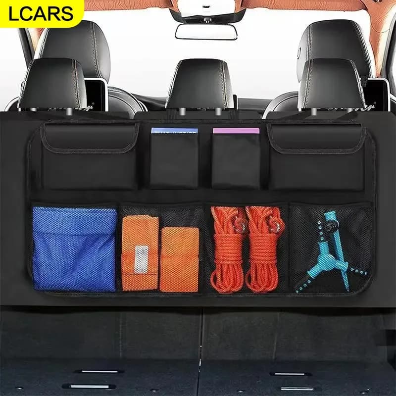 New PU Leather Car Luggage Hanger Bag, Rear Seat Bag, Multi-function Car Bag, SUV Back Seat Bag