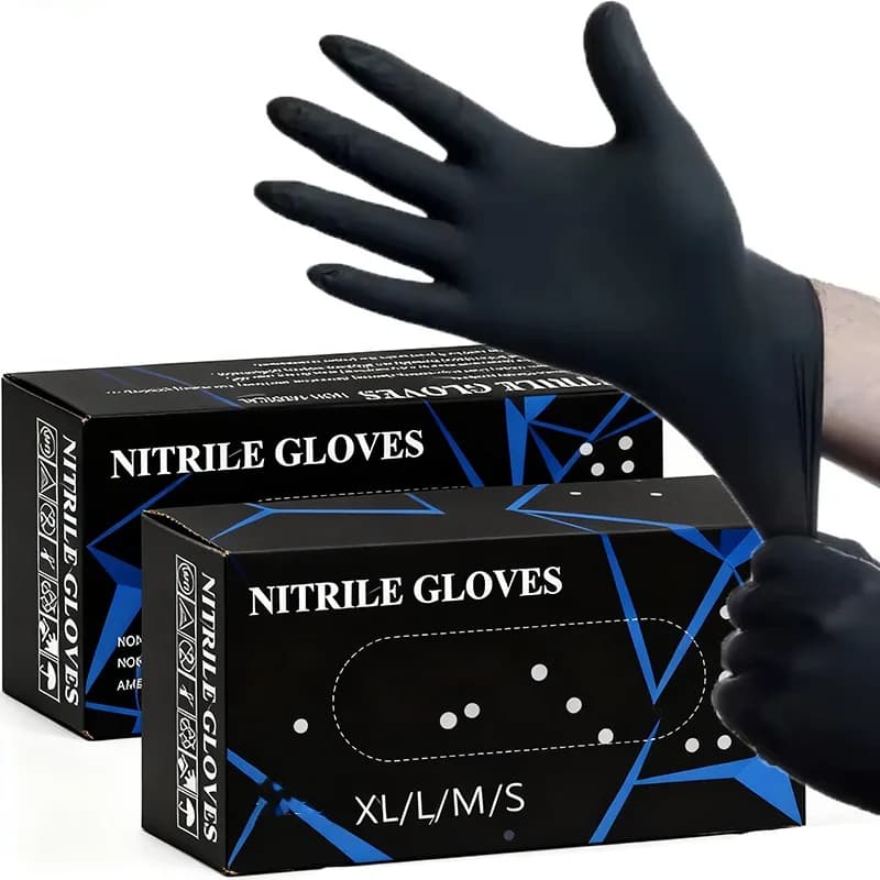 30/60/100PCS Guanti monouso in nitrile nero Guanti in nitrile nero Pulizia Parrucchiere Pet Tattoo Bagno Strumenti per lavare i piatti