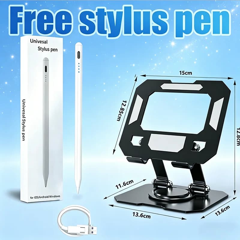 【Penna stilo gratuita】360 ° Supporto per tablet girevole, supporto da tavolo pieghevole regolabile, compatibile con tablet iPad da 4,7-12 pollici