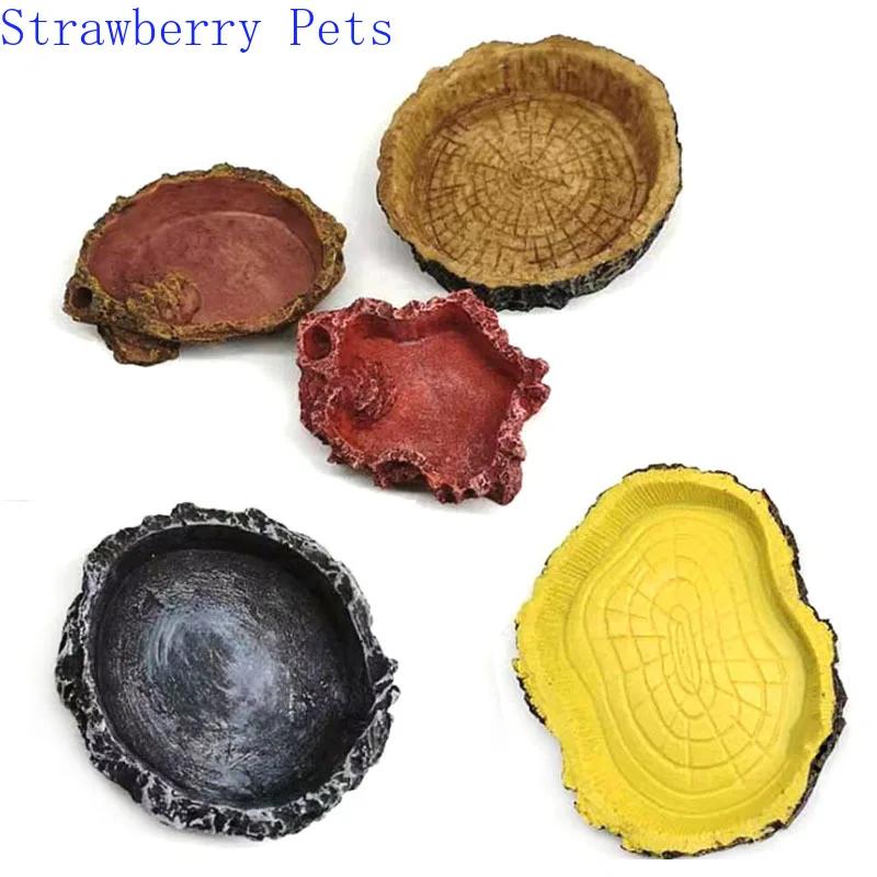 Resina Acquario Pet Rettile Alimentatore Ciotola Bacino Cibo Acqua Pentola Rettile Tartaruga Tartaruga Scorpione Lucertola Granchi Forniture 10 cm