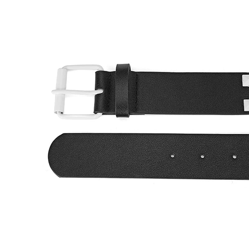 Cintura Unisex in Pelle PU con Borchie e Motivo a Scacchi, Stile Hip-hop e Punk, 107 CM, Nuova Collezione Moda