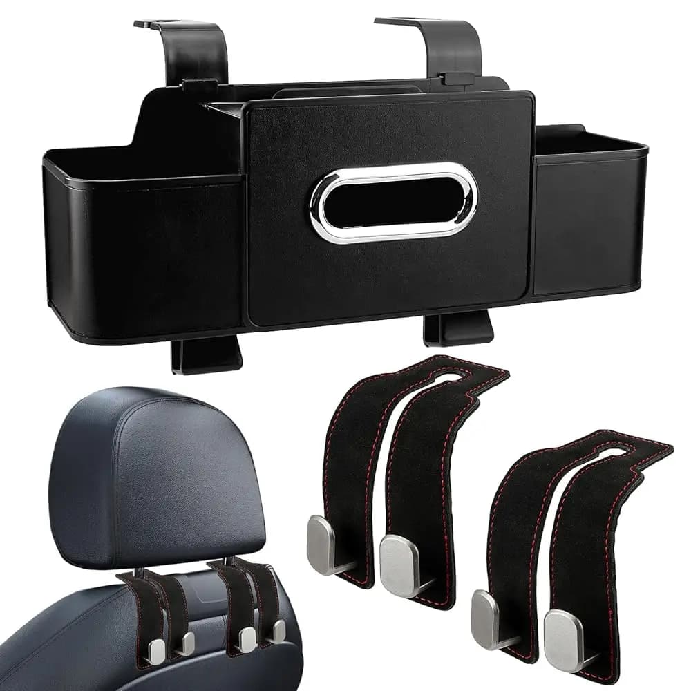 Spedizione Gratuita Set di 2 Organizzatori per Sedile Posteriore Auto, con Ganci per Pochette e Borse, Carino, Multi-Scomparto