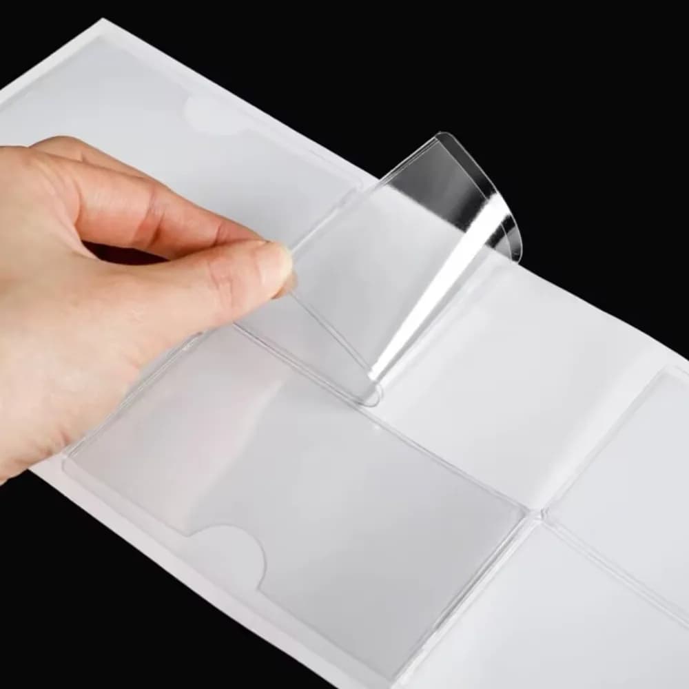 10 pezzi adesivo in vinile etichetta busta in PVC porta cartello autoadesivo buste per biglietti etichette per carte prezzo in plastica tasche per targhette