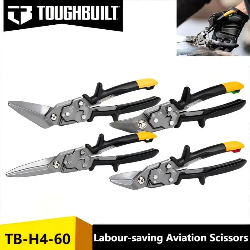 Forbici Aeronautiche TOUGHBUILT in Acciaio Inox, Alluminio e Plastica, Utensili Manuali TB-H4-60-L TB-H4-60-R TB-H4-60-SL TB-H4-60-SOL