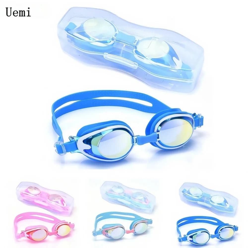 Silicone swimwear for children Swimming glasses with high quality UV and anti-fog protection for boys girls 4-15