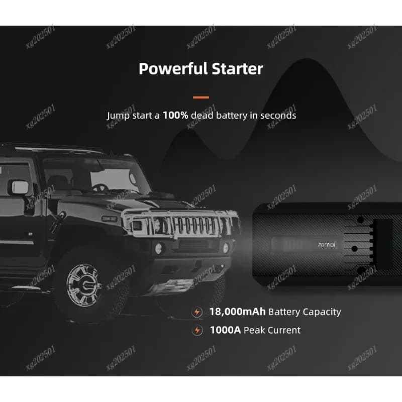 NUOVO 70mai Car Jump Starter Max 18000mAh 1000A Power Bank - Auto Emergency Booster Jumpstarter Car Buster