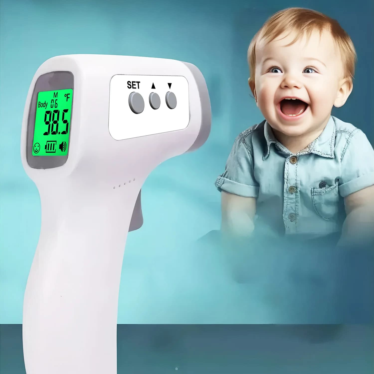 Termometro IR Medicale e Mini Ossimetro per Misurare l'Ossigeno nel Sangue | Termometro Digitale Non a Contatto per Orecchio, per Misurare la Temperatura Corporea di Bambini e Adulti