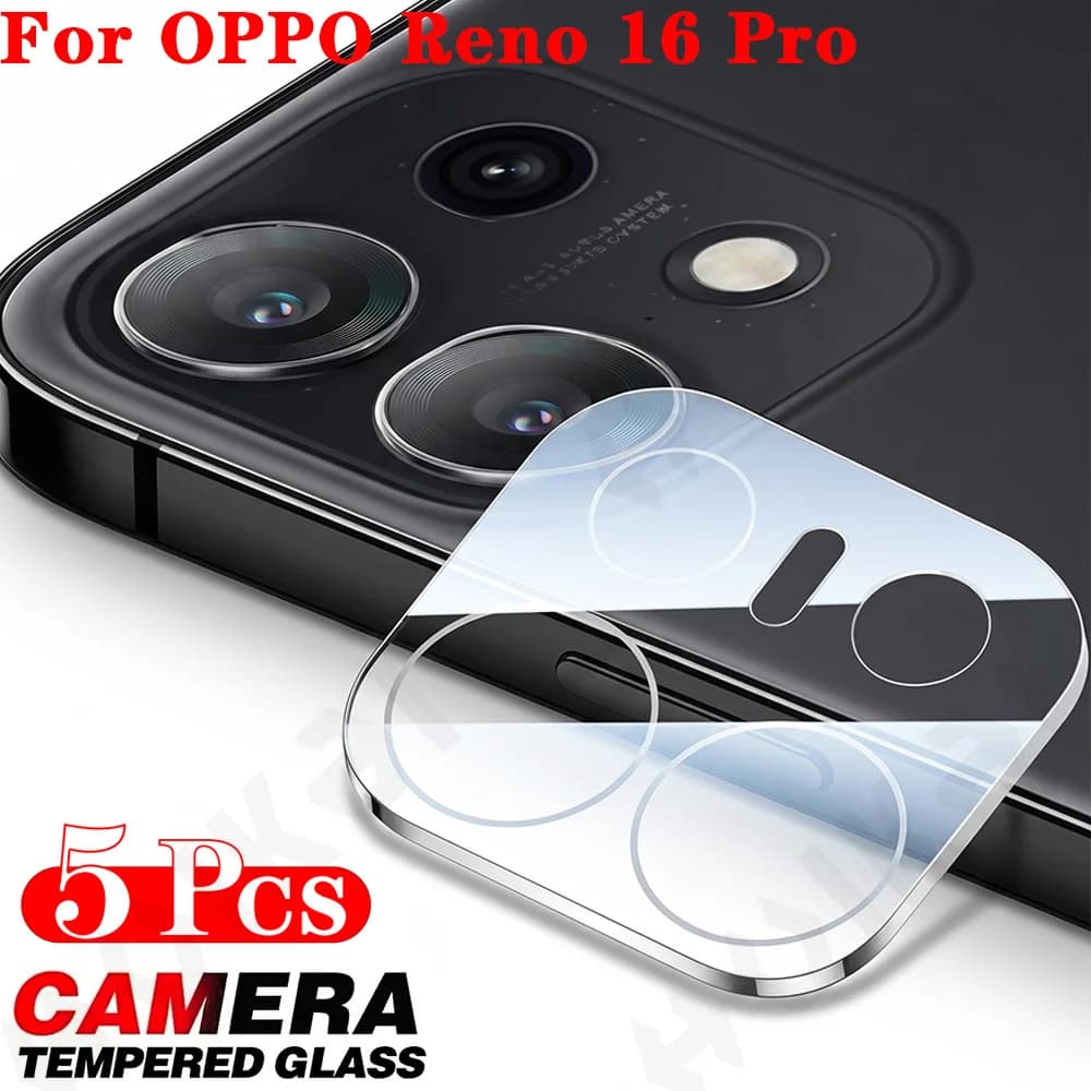 5 Pcs Camera Lens Protector Glass for OPPO Reno 16 Pro 16 FS Full Cover Metal Rear Cover Screen Protector Lens Ring Film