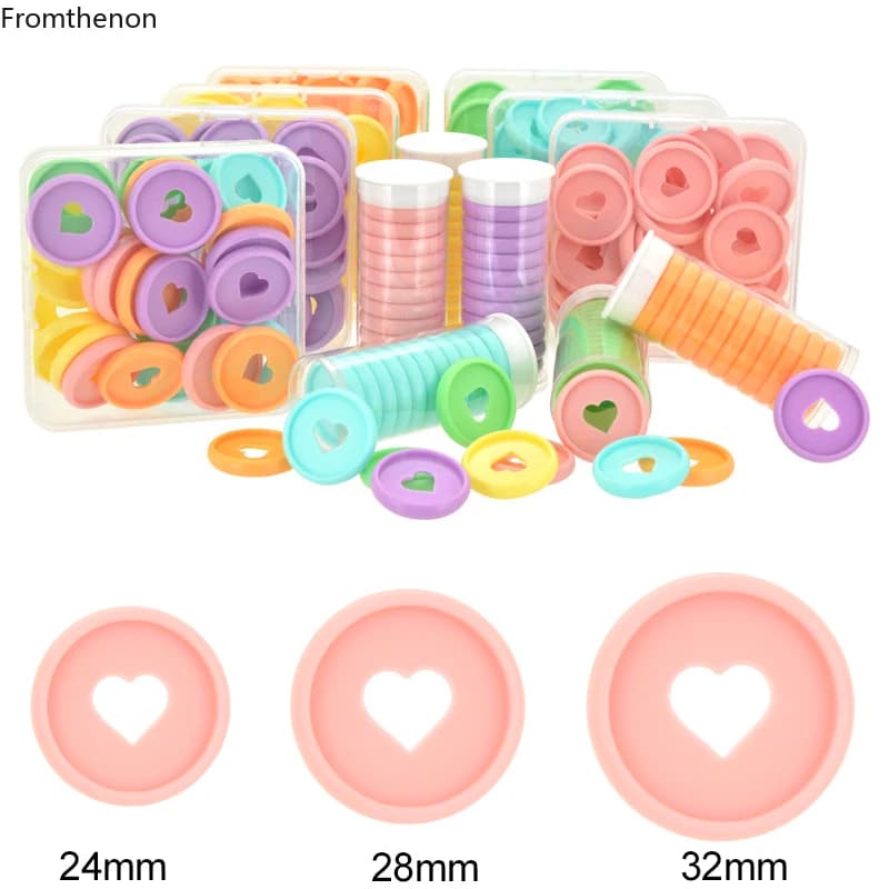 Fromthenon Raccoglitore Notebook Anelli per dischi in plastica 28/32/24mm Dischi per rilegatura color macaron a forma di cuore per pianificatore di fori a fungo
