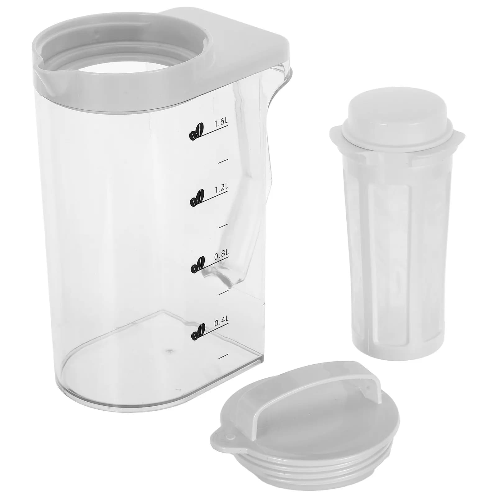 Plastic Cold Brew Coffee Pitcher 1.6L Scale Marked Home Use Fridge Water Jug Multi Functional Cold Brew Tea Pot Drink Dispenser