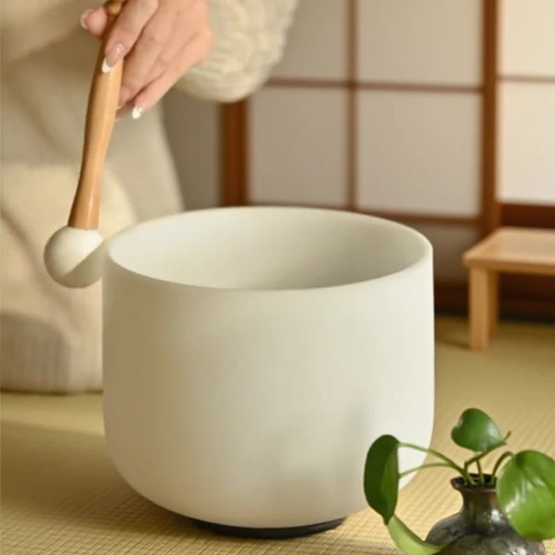Hye-eun 11 Inch Crystal Singing Bowl 432hz ABCDEFG Note for Yoga Sound Healing Health Blance Meditation with Carry Cases