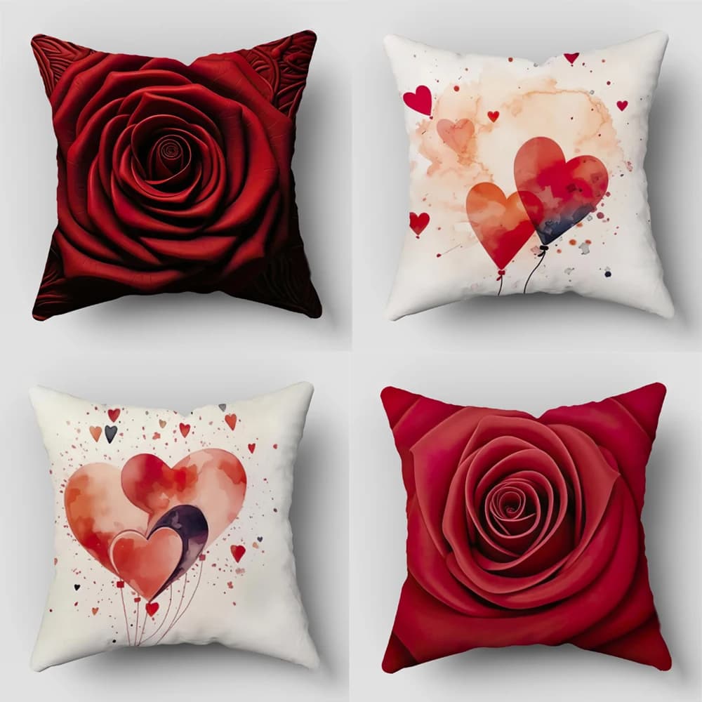 Heart Shape Pillow Sheet Valentine's Pillow Sheet Office Chair Federa Sofa Bed Home Decorations Pillow Sheet