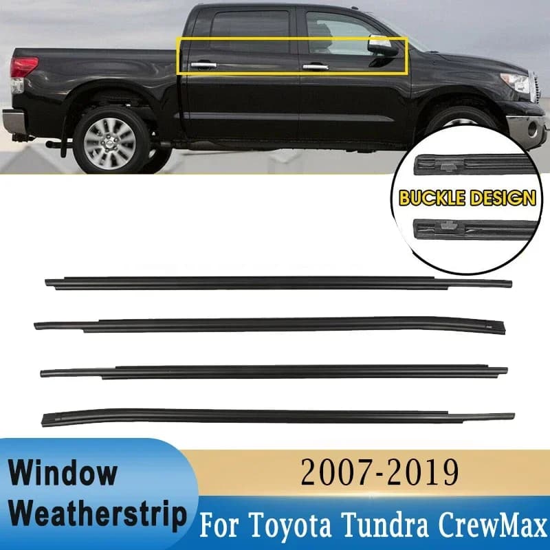 Per Toyota Tundra Crew Max 2007-2019 4 pezzi finestra esterna guarnizione in vetro guarnizione cintura Trim sigillatura strisce di gomma 68160-0C020