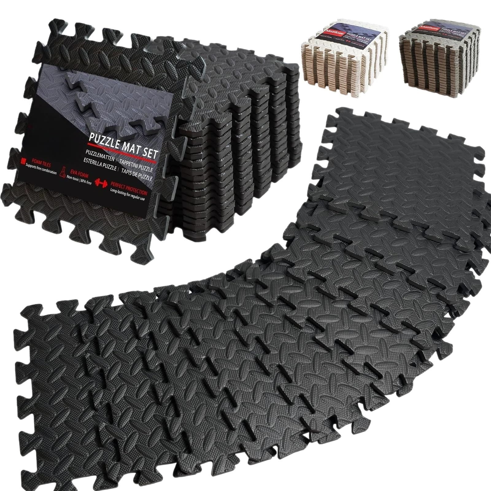 Tappetino Puzzle Yoga Spesso 30x30x2.5CM (6/8/12 Pezzi) Tappeto Fitness in Schiuma EVA Antiscivolo per Pavimenti di Casa e Soggiorno