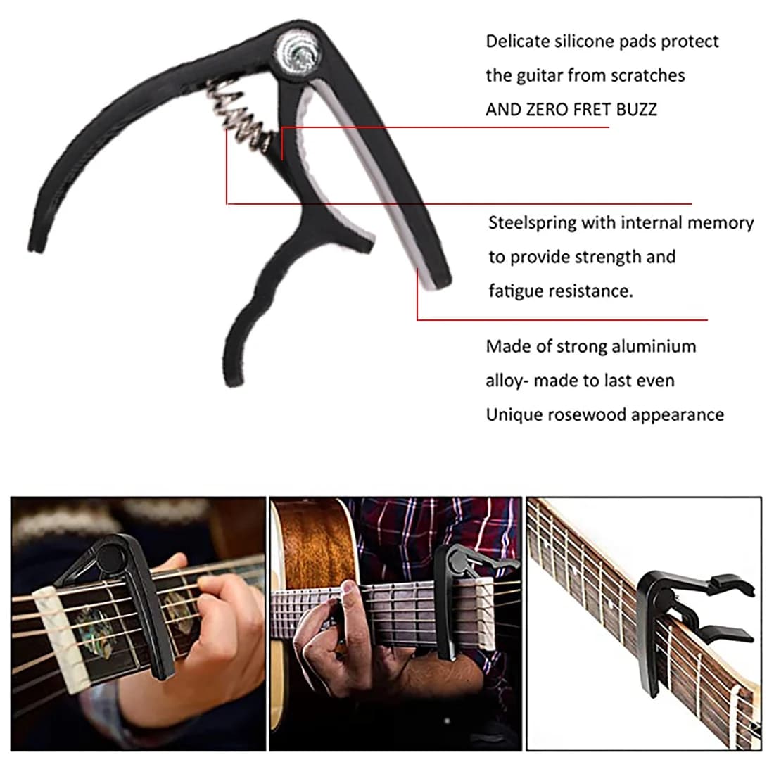 (AD12) 18PCS Guitar Strings Kit,Acoustic Guitar Changing Tool,Acoustic Strings,Guitar Picks,Capo,Scale Stickers,Picks Holder