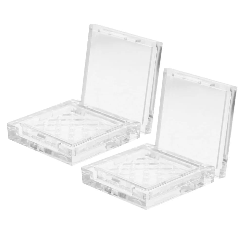 2 Pezzi Contenitore Vuoto Ricaricabile per Trucco, Scatola Portatile in Plastica per Ombretto, Organizer da Viaggio per Fai-da-te Blush, Rossetto e Illuminante