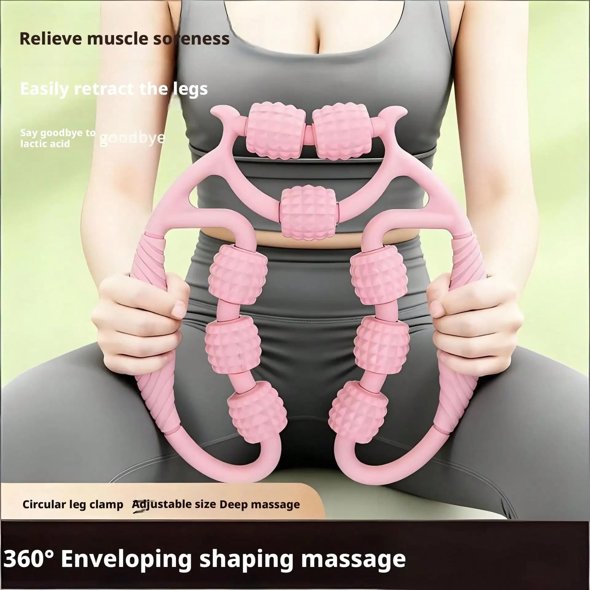 1 Piece Morsetto Circular 9 Wheels for Legs, Yoga Wheel for Home Use, Muscular Massage and Relaxation Tool, Leg Clamp with Foam Roller for Bee and Beauty