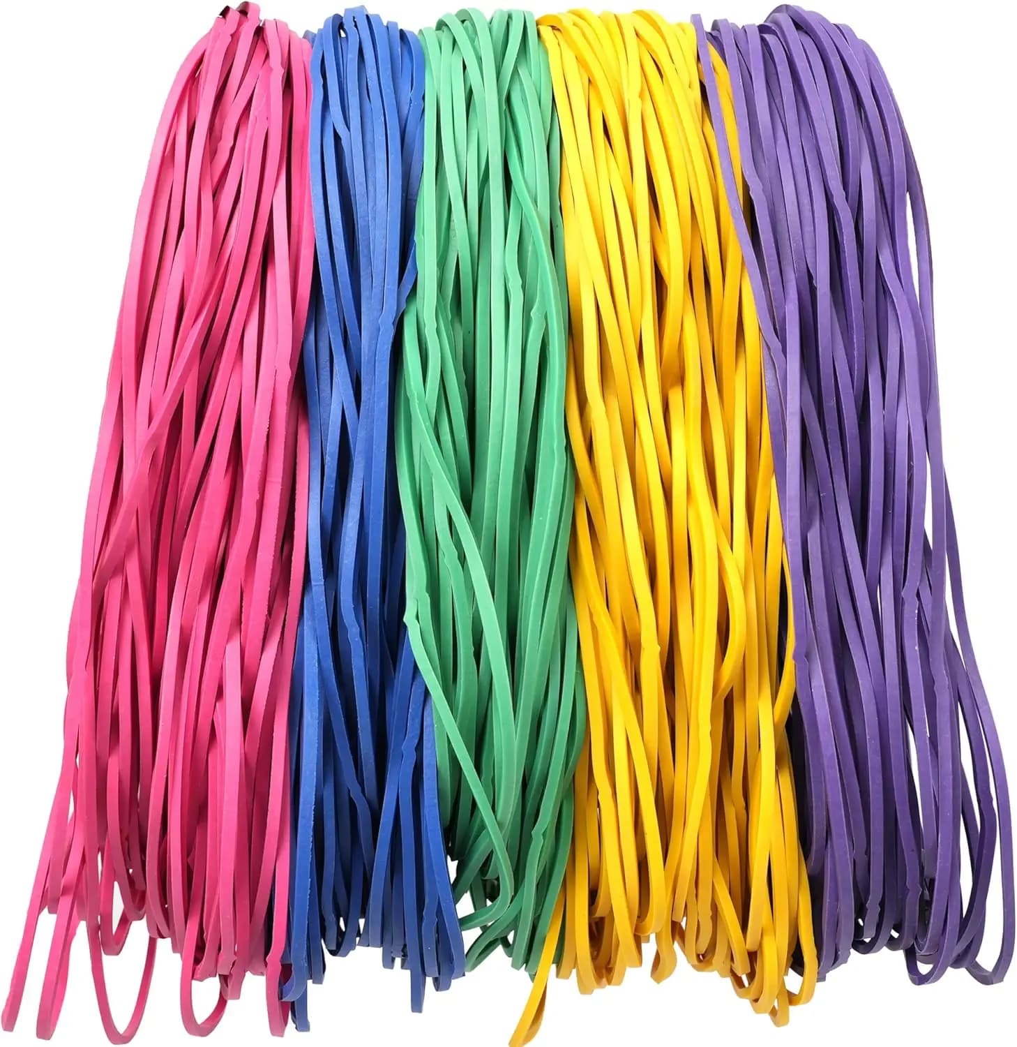 Elastici di Gomma Grandi # 117A Multicolore 200g (7 x 1/16 pollici) per Ufficio, Cestini, Cartelle Portadocumenti