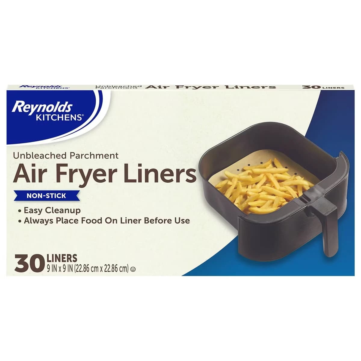 Reynolds Kitchens Unbleached Parchment Air Fryer Liners 30ct 16.875sq Ft for Healthy Cooking And Baking