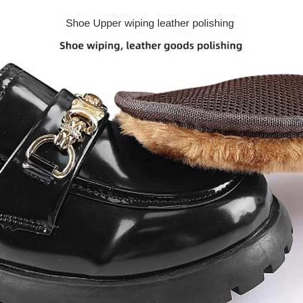Guanti Lucidanti per la Pulizia delle Scarpe, Strumento Salva-lavoro per la Cura delle Calzature, Spazzola in Tessuto a Rete Effetto Lana d'Agnello per Lucidatura