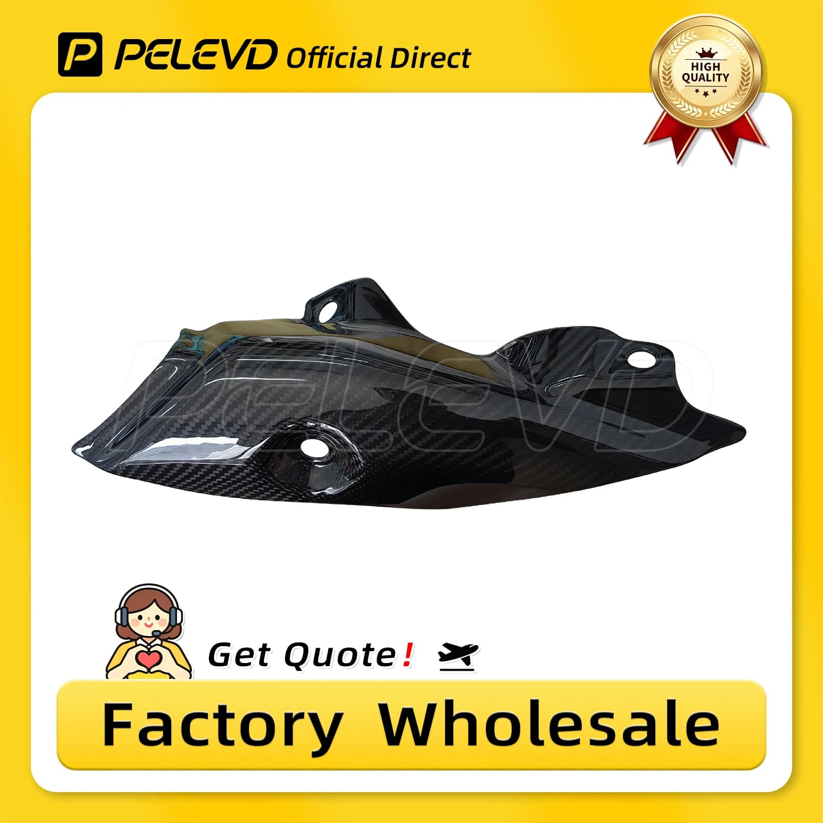 PELEVD 100% CARBON FIBER Motorcycle Exhausts Pipes Protection Cover For KAWASAKI ZX-10R ZX-10RR 2021-2026