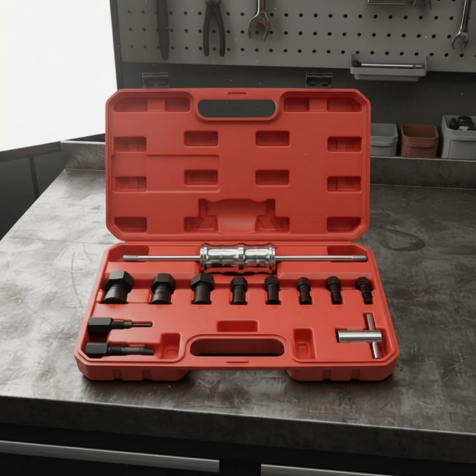 Set di 12 Estrattori per Cuscinetti con Foro Interno 8-32 mm, Estrattore per Cuscinetti con Foro Cieco, Utensile Auto con Adattatori in Metallo e Impugnatura Testurizzata