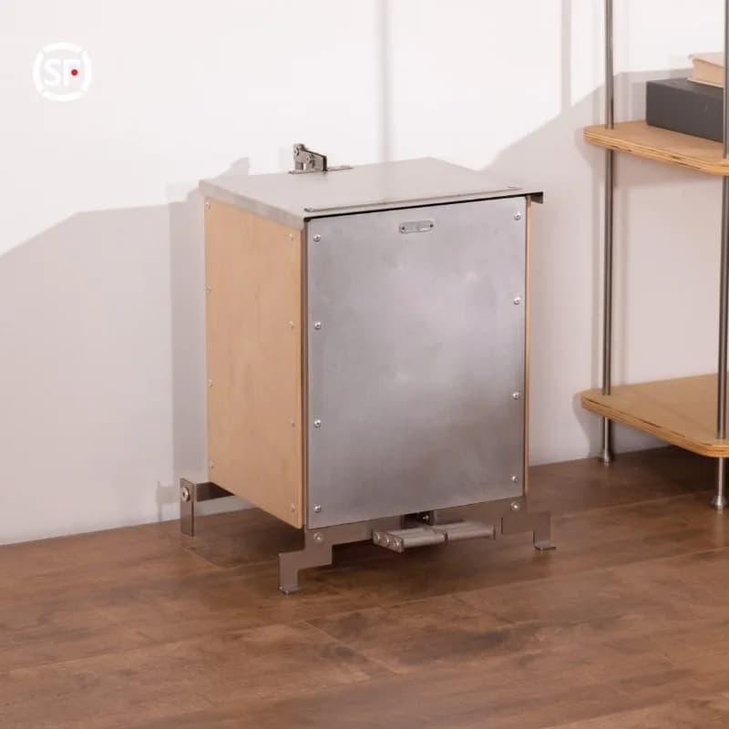 Stainless Steel Trash Can Portable Foot Pedal Trash Bin Household Large Capacity Garbage Bins Living Room Clean Wastebasket