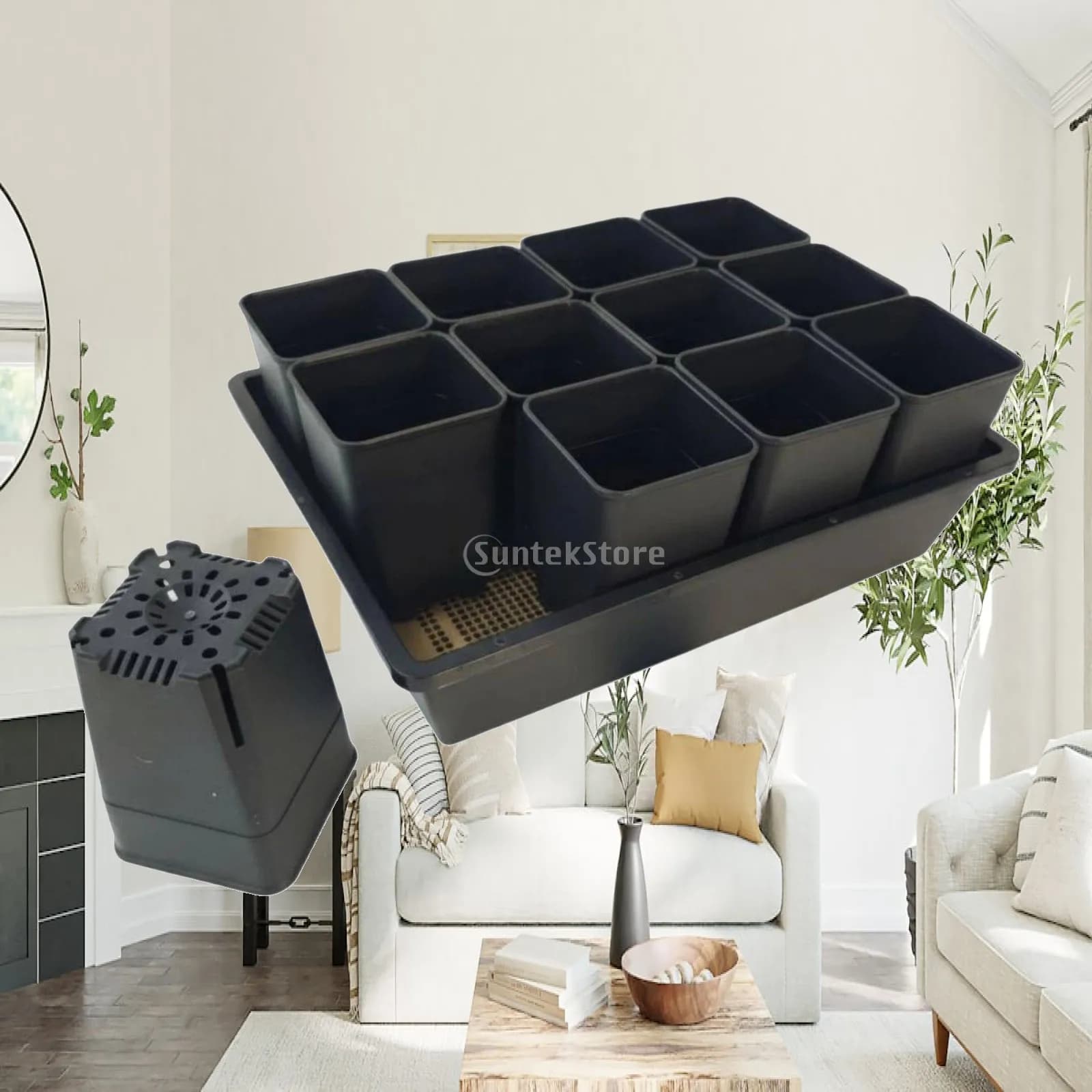 Reusable Nursery Tray Starter Kit for Seeds with Clear View Plant Propagator Tray for Vegetables Flowers Outdoor Plant Tray for