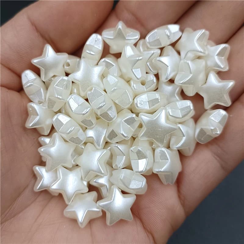 5pcs/20pcs Acrylic Imitation Pearl Shell Star Heart Beads For Jewelry Making DIY Bracelet Necklace Pendant Popular Material