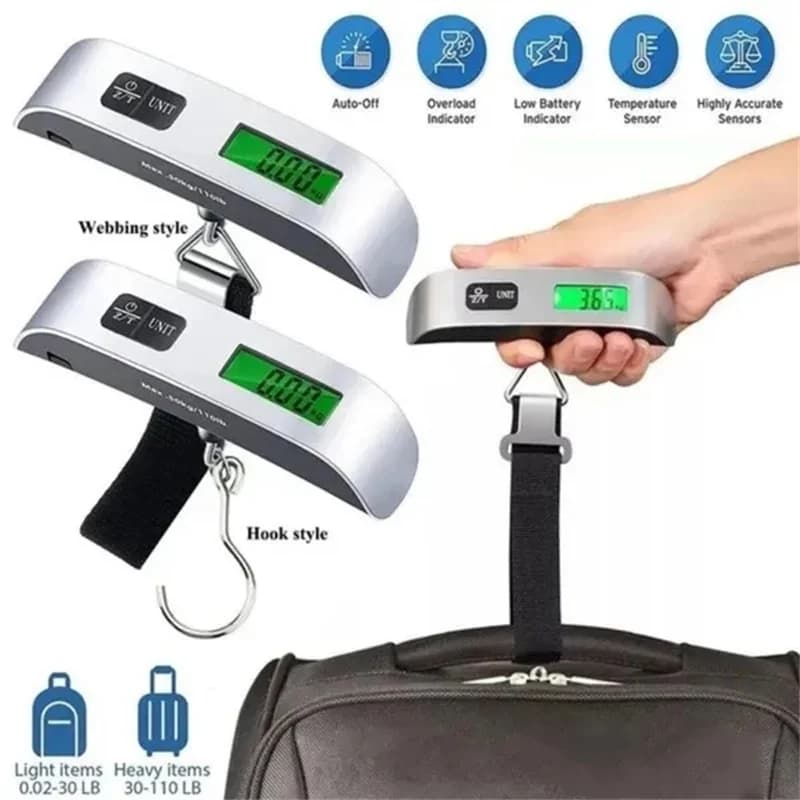 Bilancia da appendere digitale LCD portatile valigia bagaglio peso bilancia da viaggio con cintura per strumento di peso elettronico 50kg/110lb