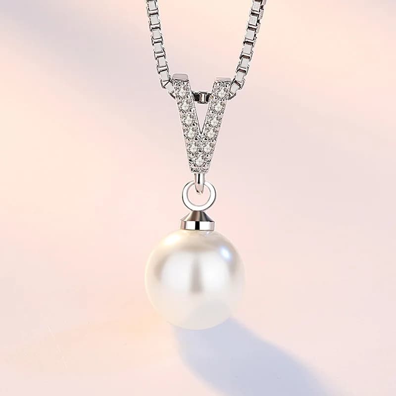 Collana in argento sterling 925 con ciondolo in perla d'acqua dolce brillante per donna, gioielli da matrimonio, fidanzamento, regalo per feste, raffinato.