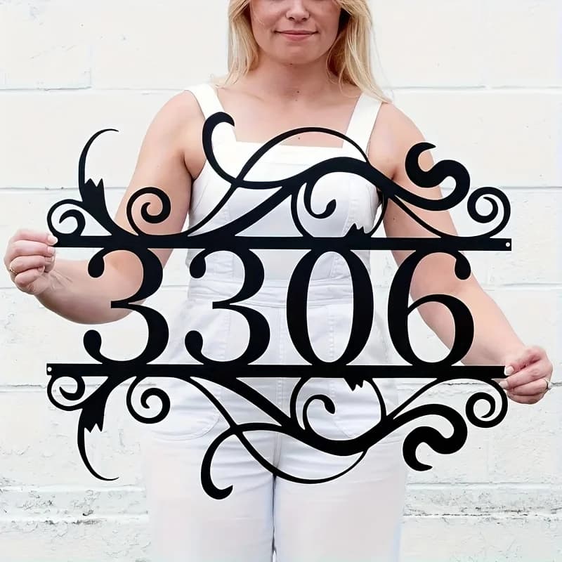 Custom Metal Plate with Civic Number for Garden Decoration | Decorative Art from Wall | Teach from Exterior Resistant