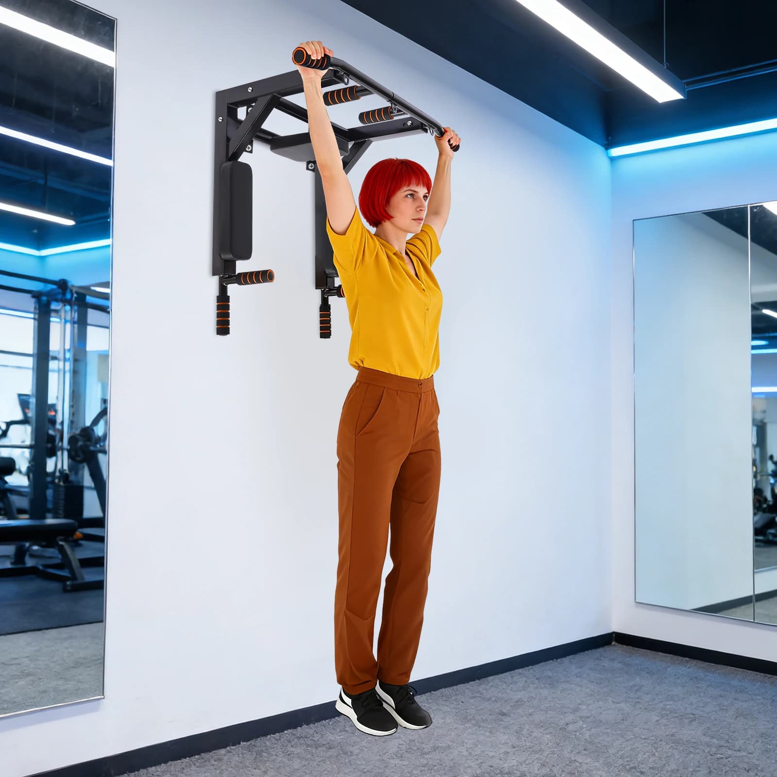 Wall-mounted traction bar up to 200 kg, 95*77 cm, wall-mounted dip support for calisthenics, fitness and home training